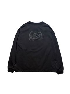 【予約品 3月9日(月) 18:00 締切】WING EMB PEACE L/S T / ウイングクロスガン刺繍 クリスタルPeace ロンT / ブラック