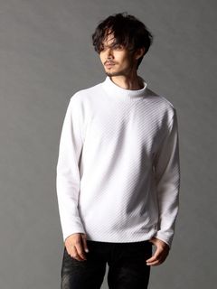 モールバイヤス モックネックプルオーバー / ホワイト【NICOLE CLUB FOR MEN】