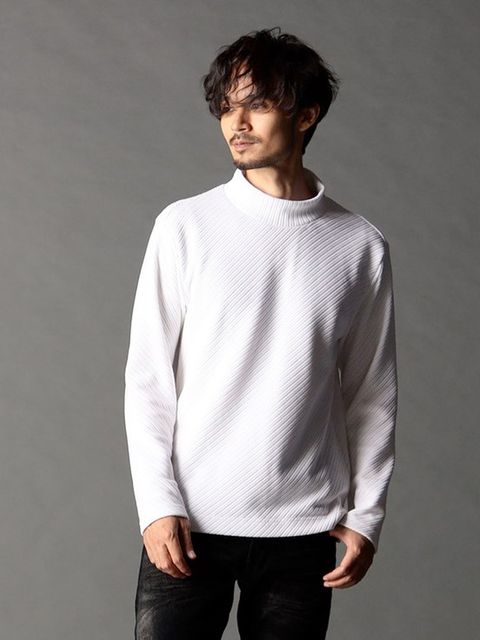モールバイヤス モックネックプルオーバー / ホワイト【NICOLE CLUB FOR MEN】