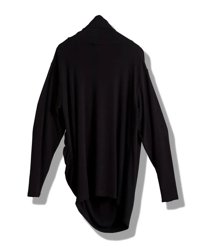 ボリュームネックギャザードレープPO BLACK【NO ID.】