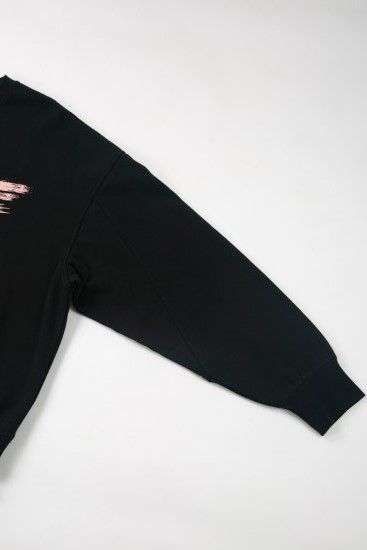 RHINESTONE PRINT WIDE SWEAT SHIRTS / Black 【BOY LONDON】