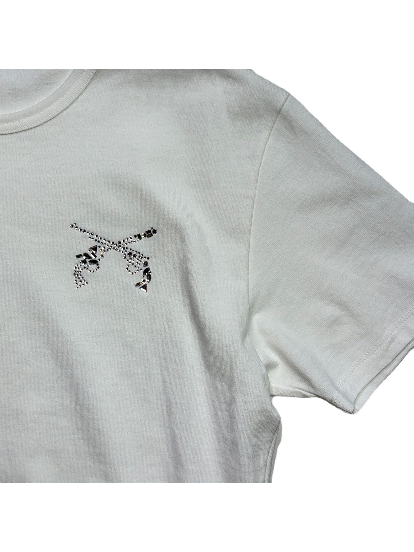 【予約品 3月9日(月) 18:00 締切】MOSAIC CROSSGUN T / クリスタル モザイク クロスガン Tシャツ / ホワイト