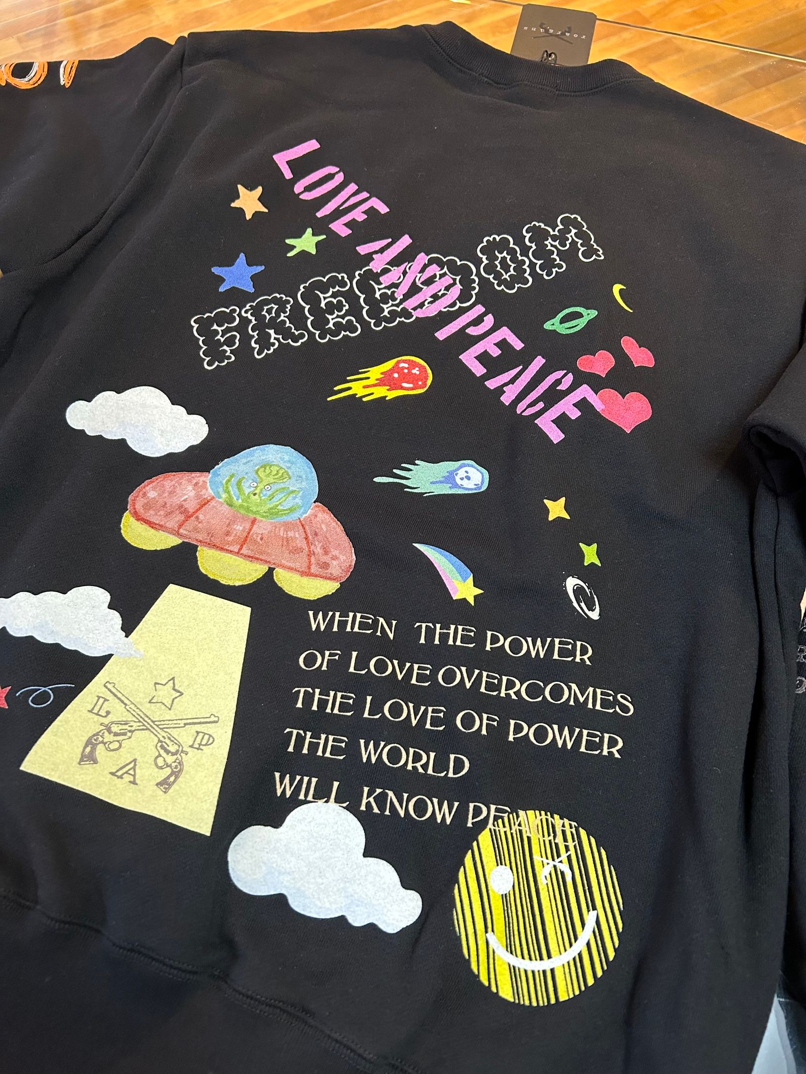 DINOSAUR CREWNECK  / スウェット / ブラック・カラフル  【roarguns 】