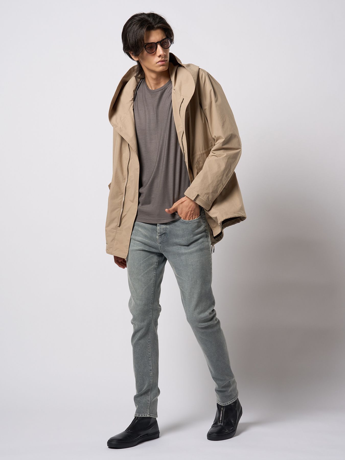 【予約品 9月23日(火) 締切】ex.comfy wool S/S / エクスコンフィーウール ショートスリーブ / スチールグレー
