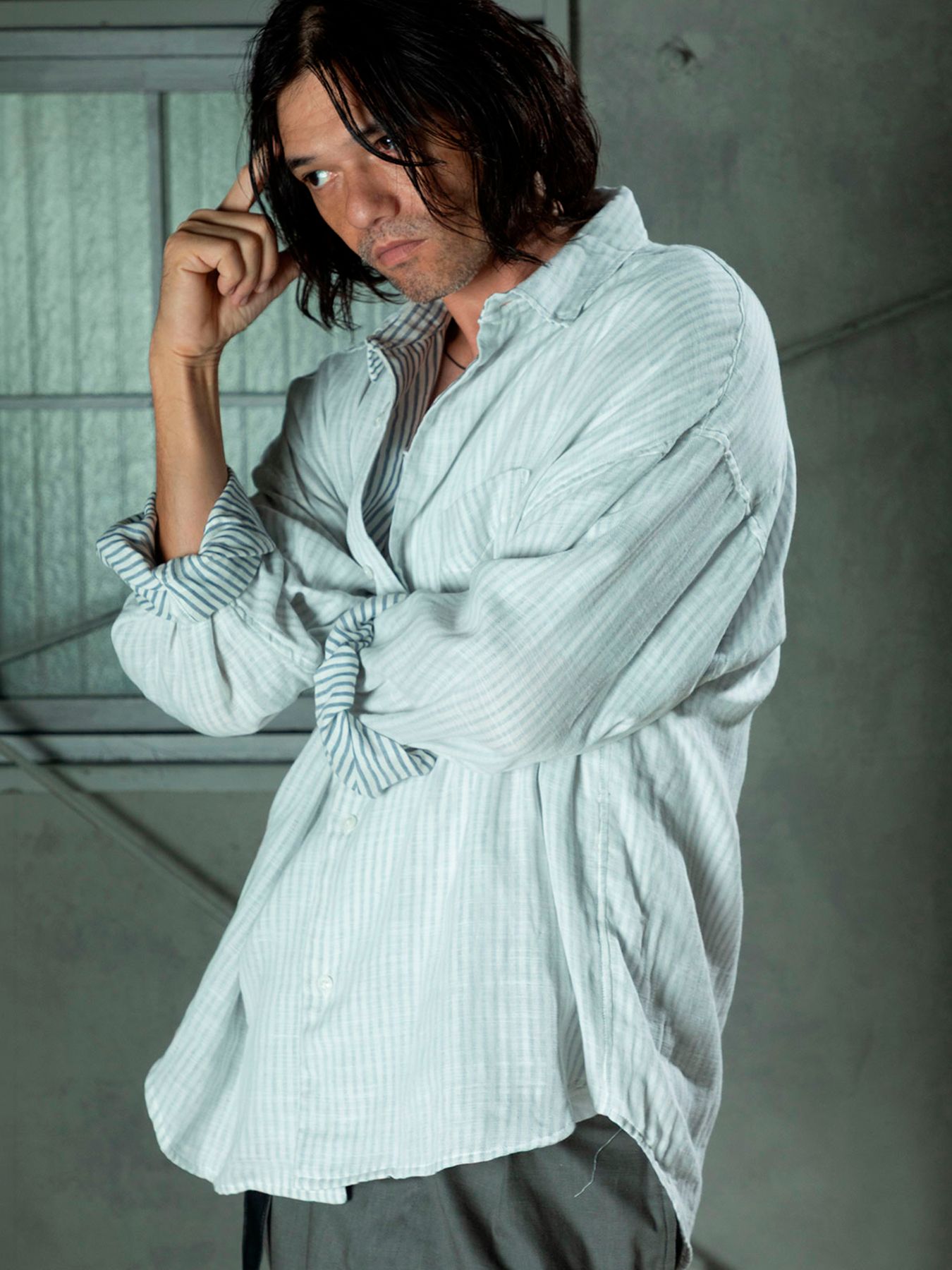 【予約品 11月9日(月) 締切】BACKSTRIPESHIRT / バックストライプシャツ / ホワイト