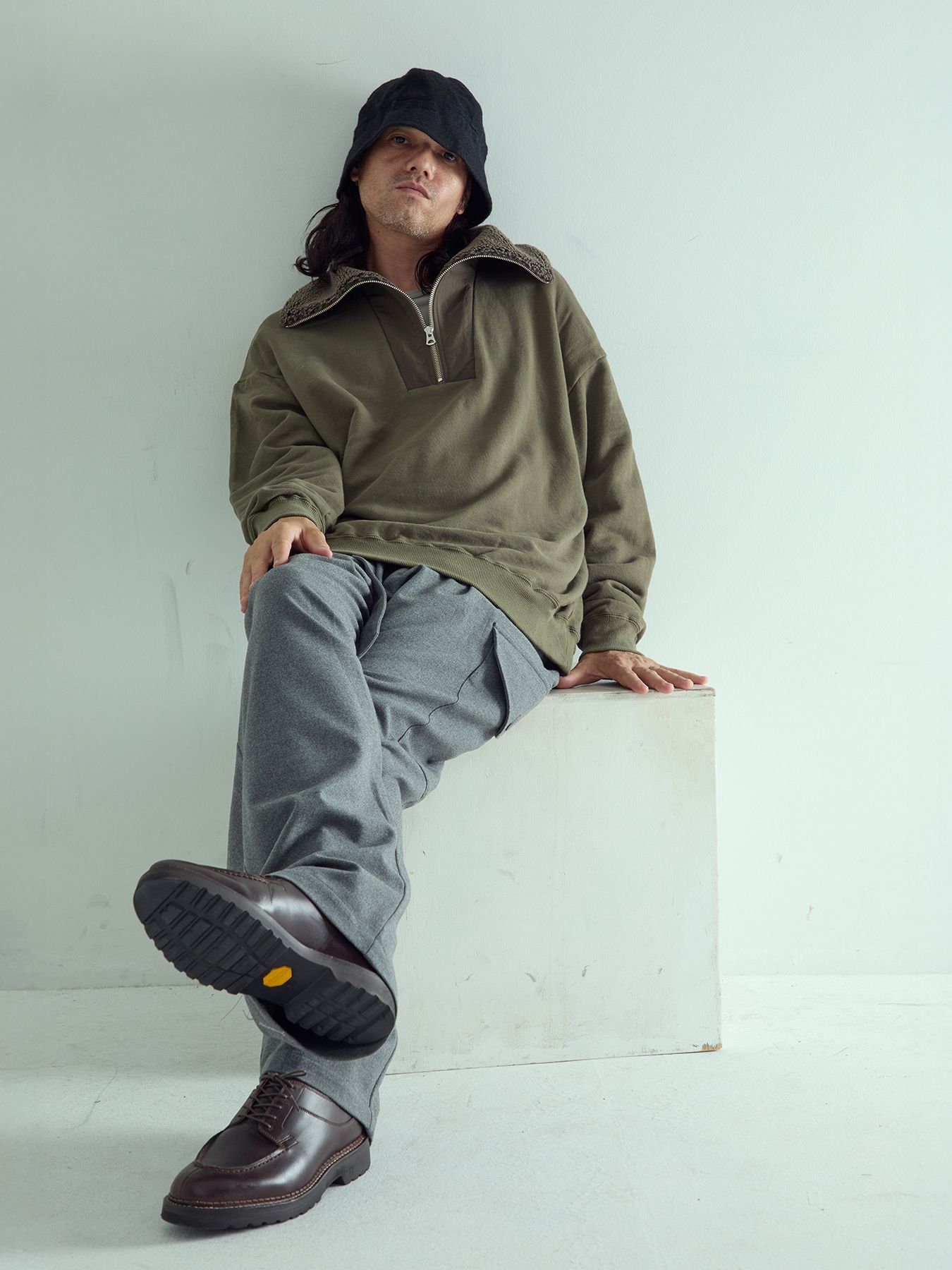 【予約品 】TEXUNION / ボアジップアップ スウェット / サンド
