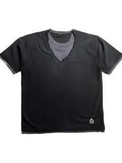 《予約品8月31日 23時55分締め》 V NECK TEE A / VネックTシャツ / ブラック 【roarguns 】 2024年3月入荷予定