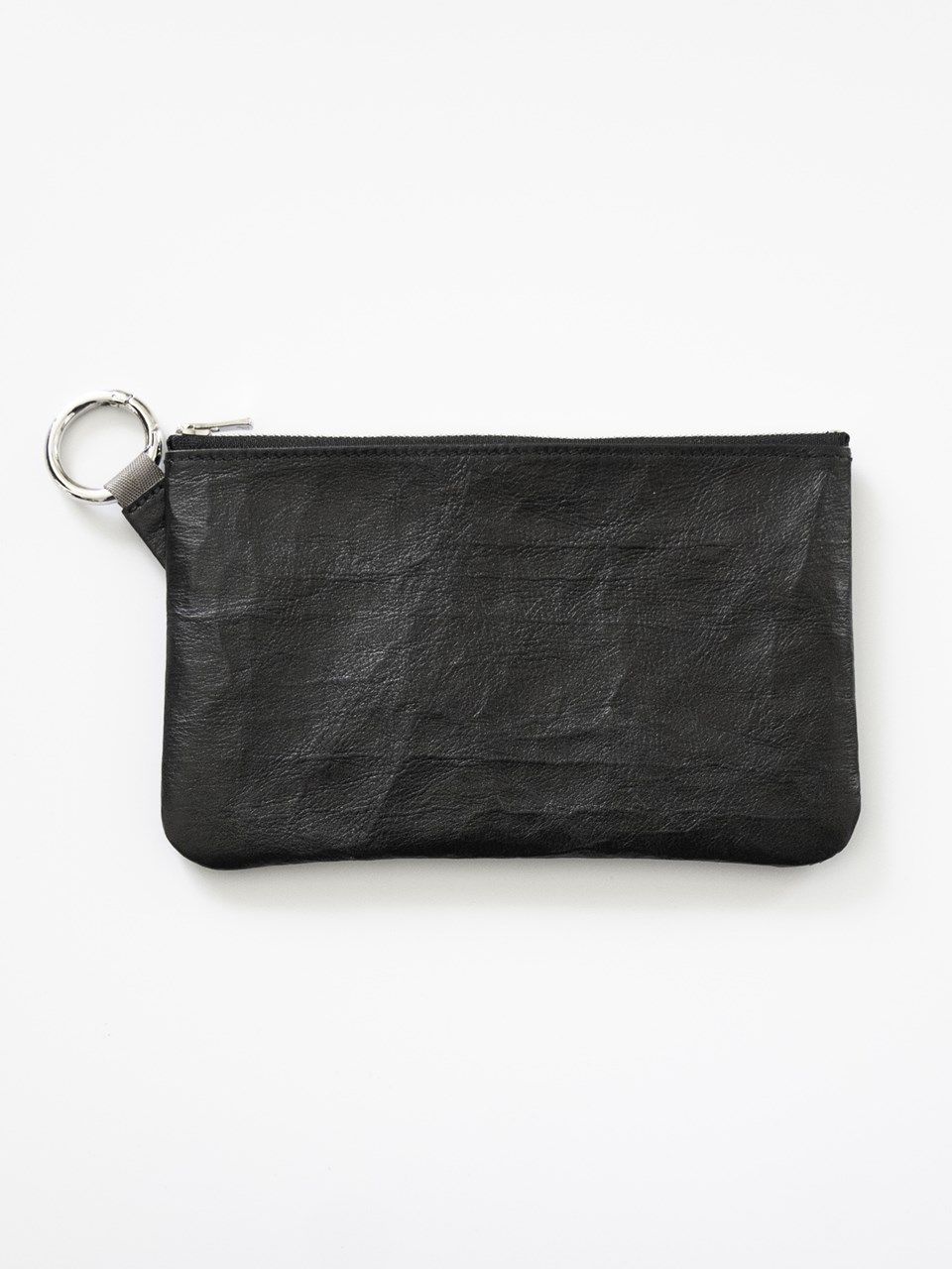 《予約品》 Dyneema® Leather RING ポーチ_L  / ブラック