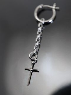 《受注生産》 THIN HOOP rbw with 2c CROSS / シンフープピアス レイズド バイ ウルヴス ウィズ 2cクロス 【注文から2～3週間後入荷】