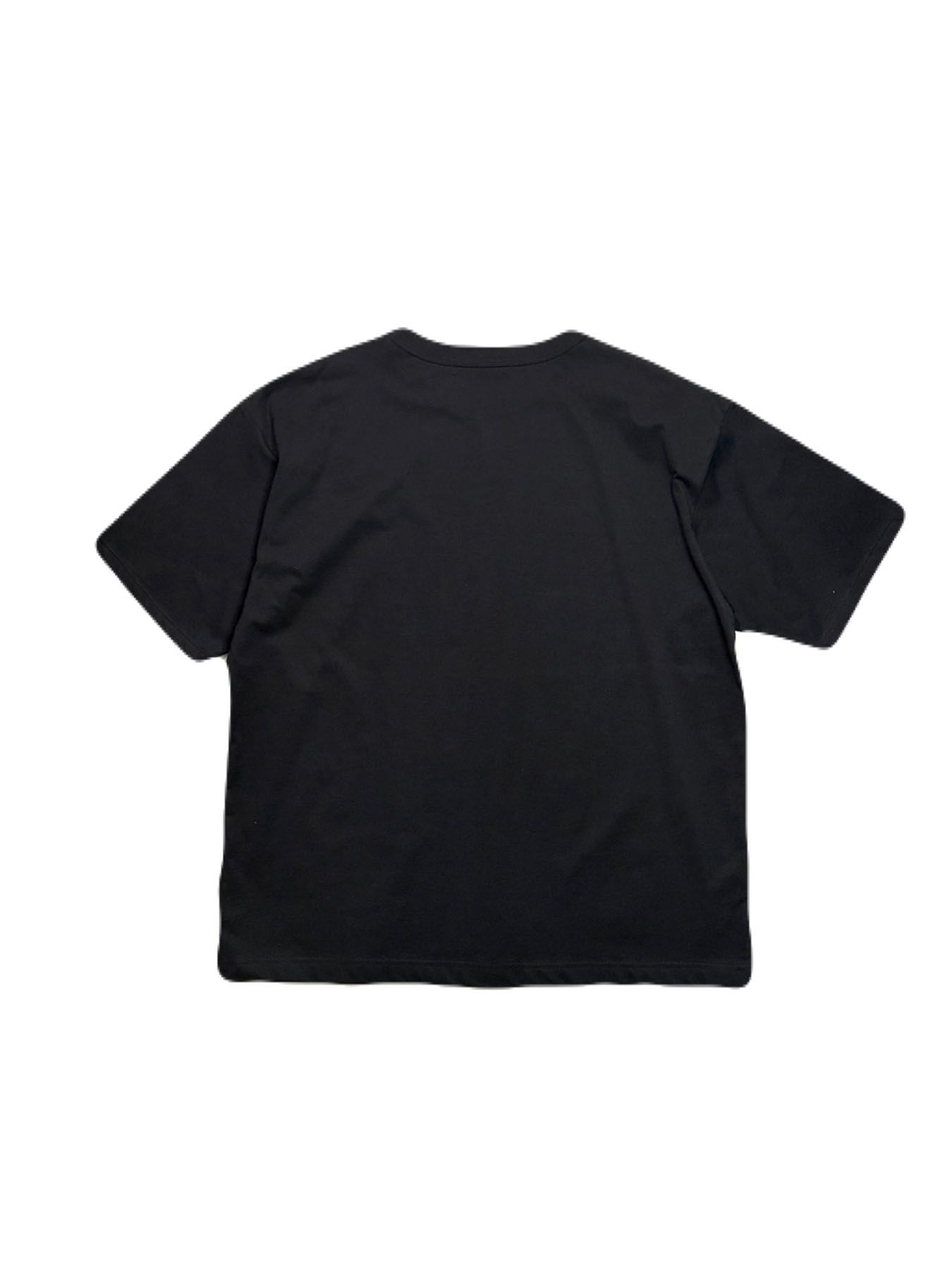 【予約品 3月9日(月) 18:00 締切】LA FAR PRINT S/S T / LA ファーフロッキープリント オーガニックコットン Tシャツ / ブラック