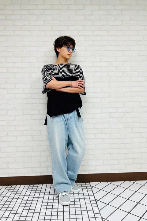 ワイドパンツに合うTシャツコーデ.1