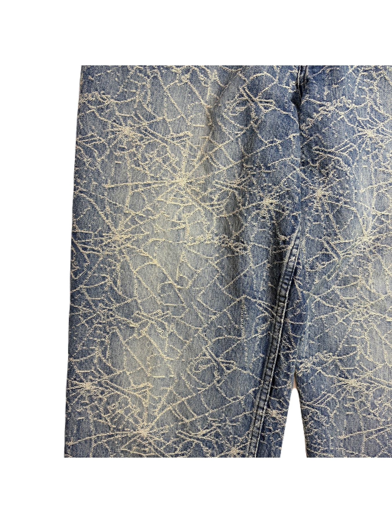 【予約品 3月9日(月) 18:00 締切】SPIDER JAQ DENIM PT / スパイダー ジャガード デニム パンツ / ブルー