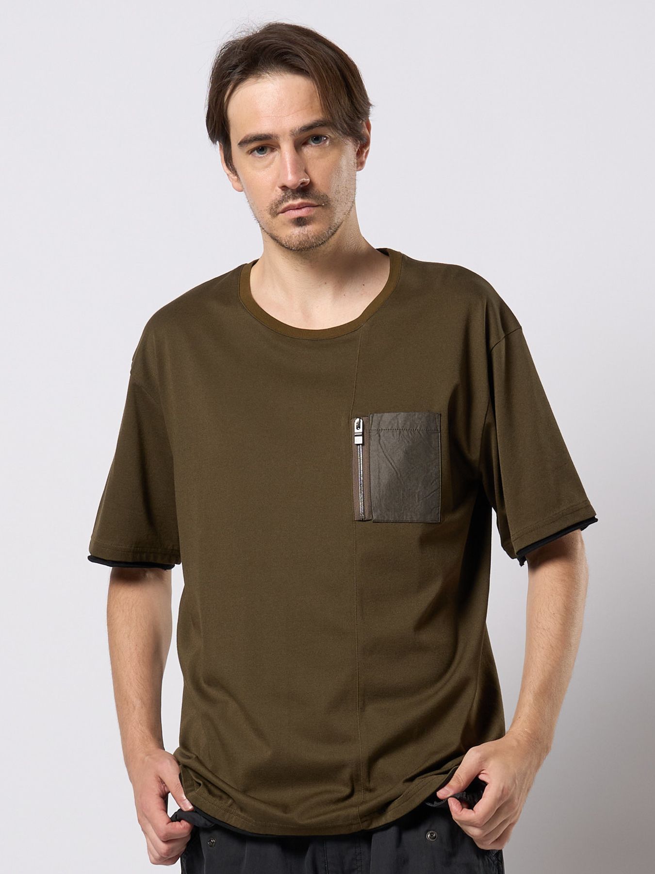 【予約品 9月23日(火) 締切】cool touch zip-pocket S/S / クールタッチ ジップポケット ショートスリーブ / カーキ