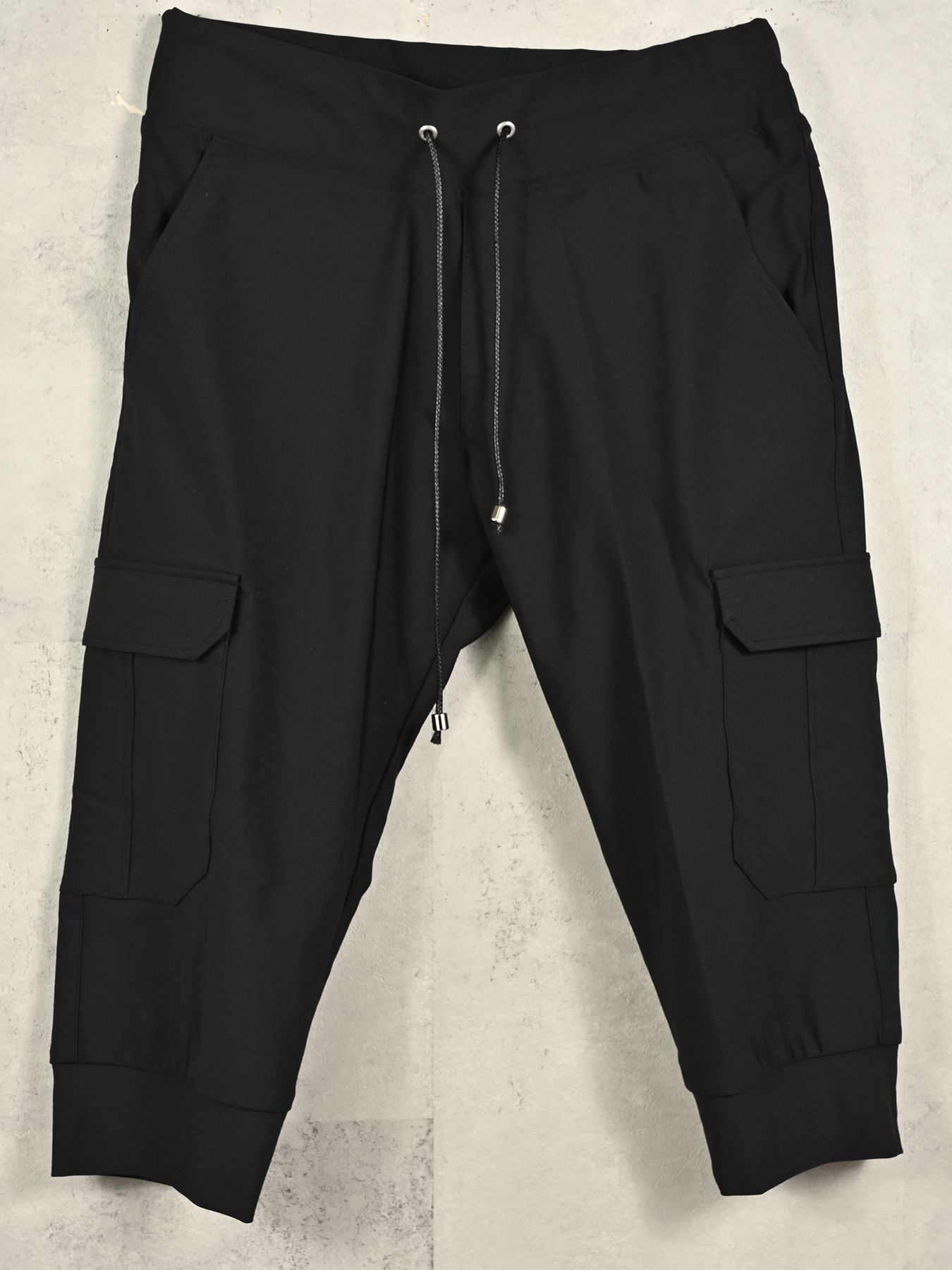 【予約品 11月16日(日) 締切】CARGO CROPPED PT / カーゴクロップド ジャージパンツ / ブラック