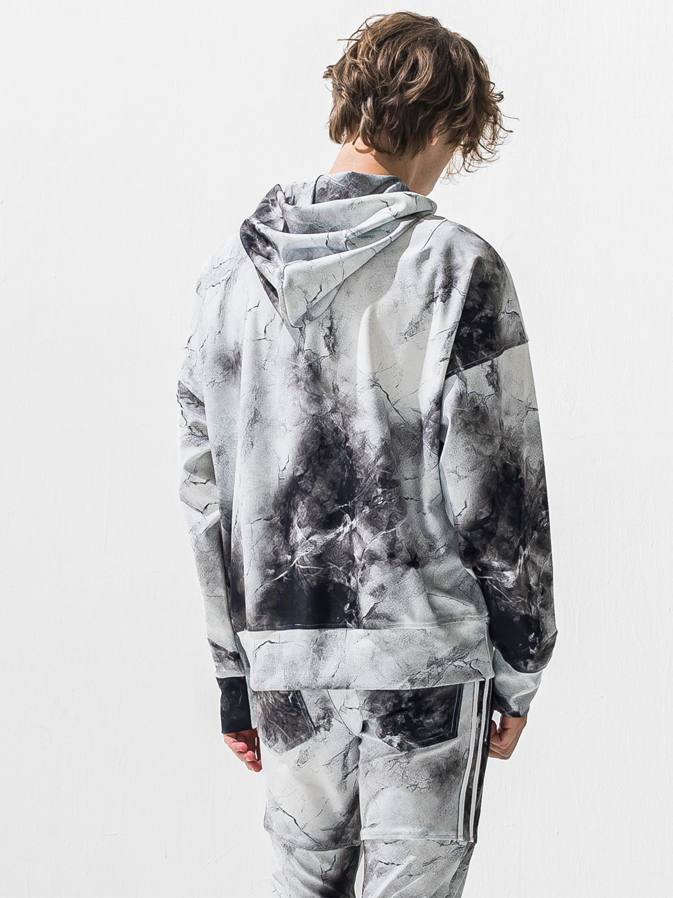 【予約品 9月6日(日) 締切】OVER HOODIE / トリコット オーバーパーカー / マーブルホワイト