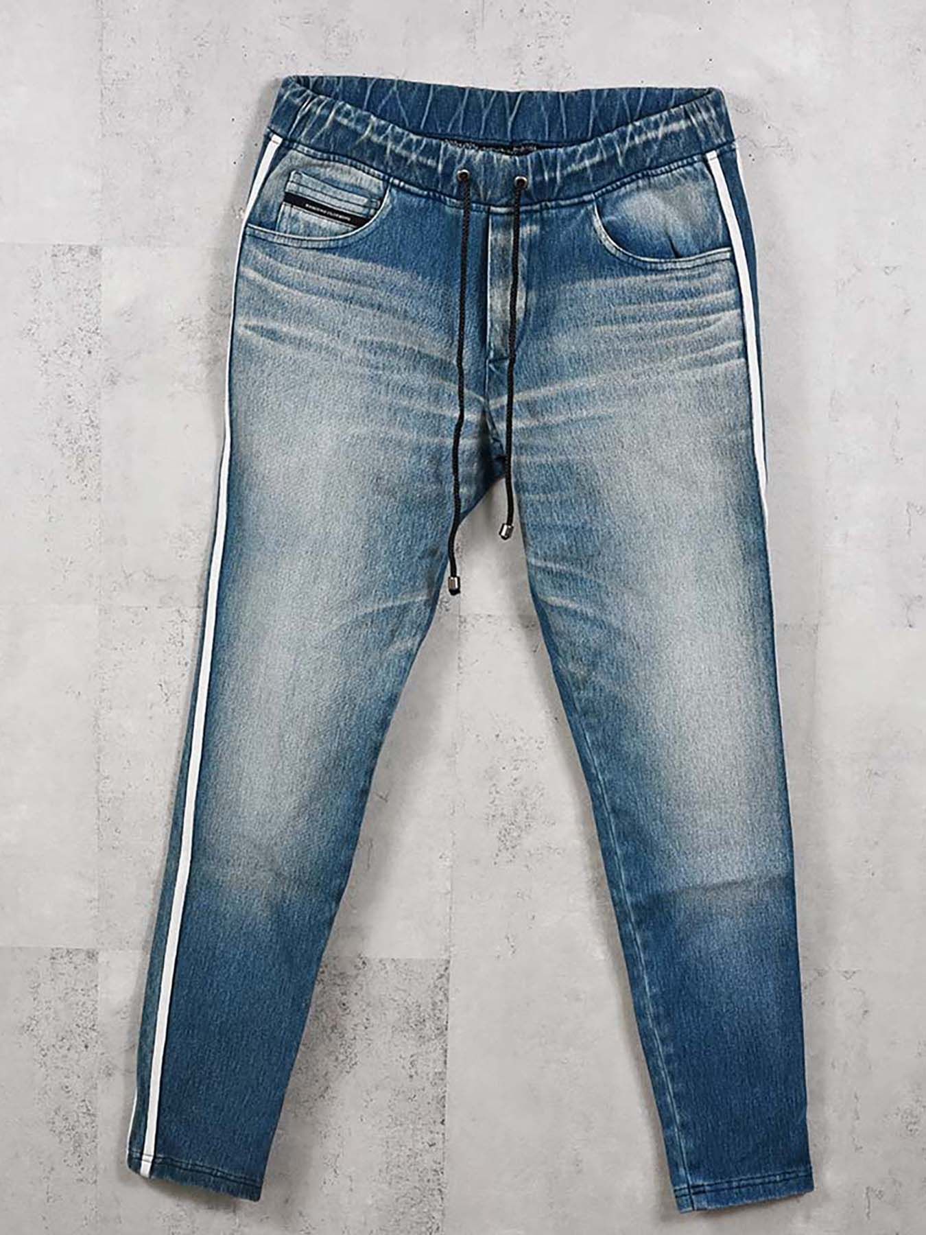 【予約品 8月31日(日) 締切】EX DENIM JERSEY BLINDLINE PT / EXデニムジャージ ブラインドラインパンツ / ライトインディゴ
