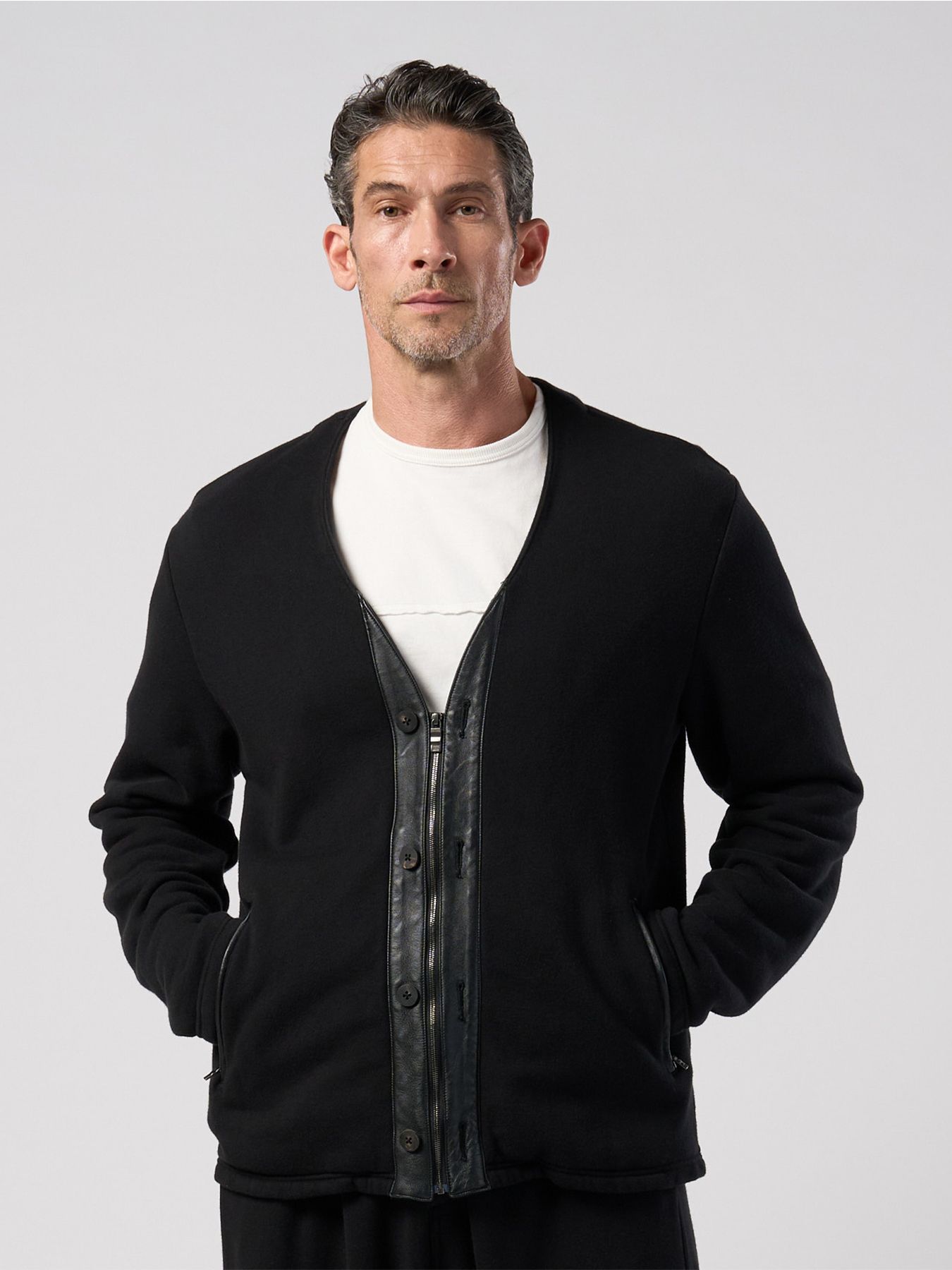【予約品】soft luxe urake zip-up jacket / プレミアム裏毛 ジップアップカーディガンジャケット / ブラック