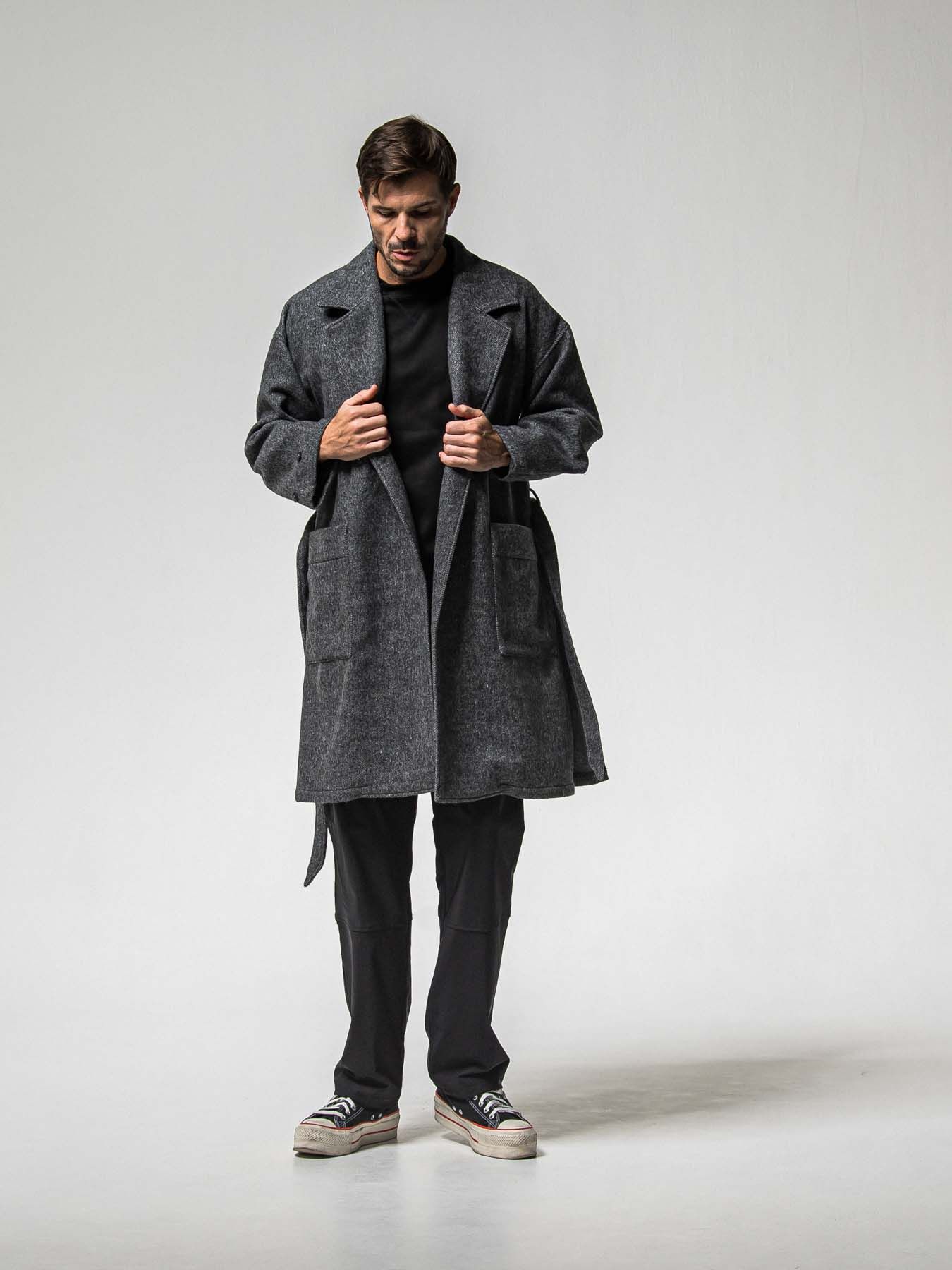 【予約品 】GOWN OVER COAT / ガウンオーバーコート / グレー