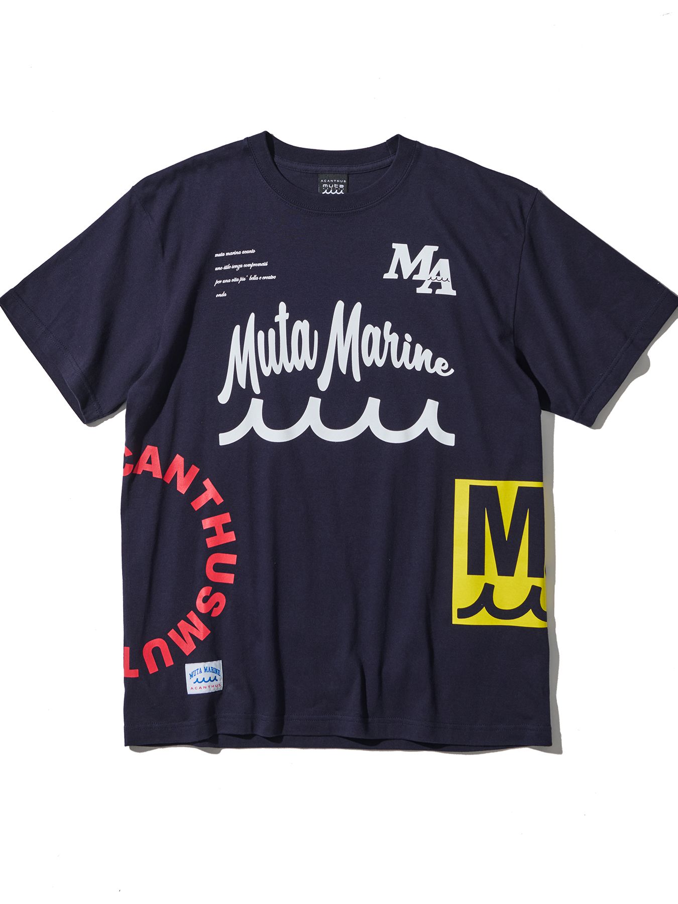 【予約品 10月9日(木) 締切】muta Test Print Tee / Tシャツ / ネイビー【Acanthus × muta MARINE】