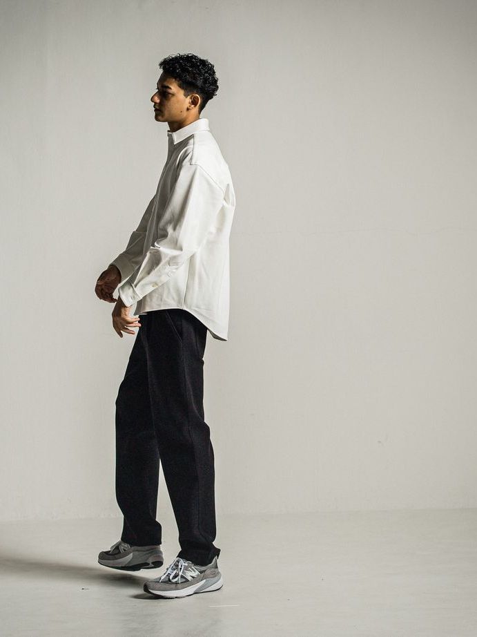 《予約9月1日18時締め》 MELTON WIDE TUCK PANTS  / ワイドタックパンツ / ブラック