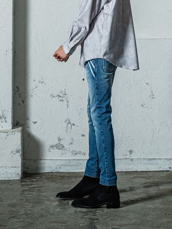 《予約11月17日19時締め》 EX denim jersey  EDGE   PT / ジャージパンツ ライトインディゴブルー