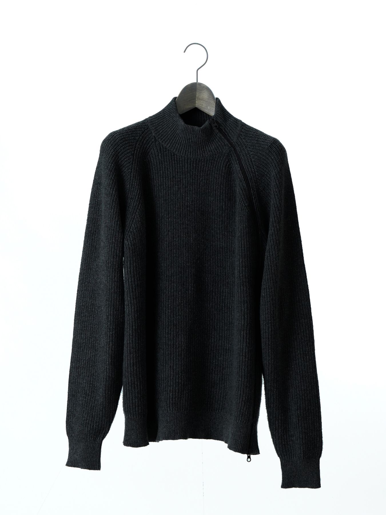 【予約品 】ZIPHI / ジップ ハイネック ニット / ブラック