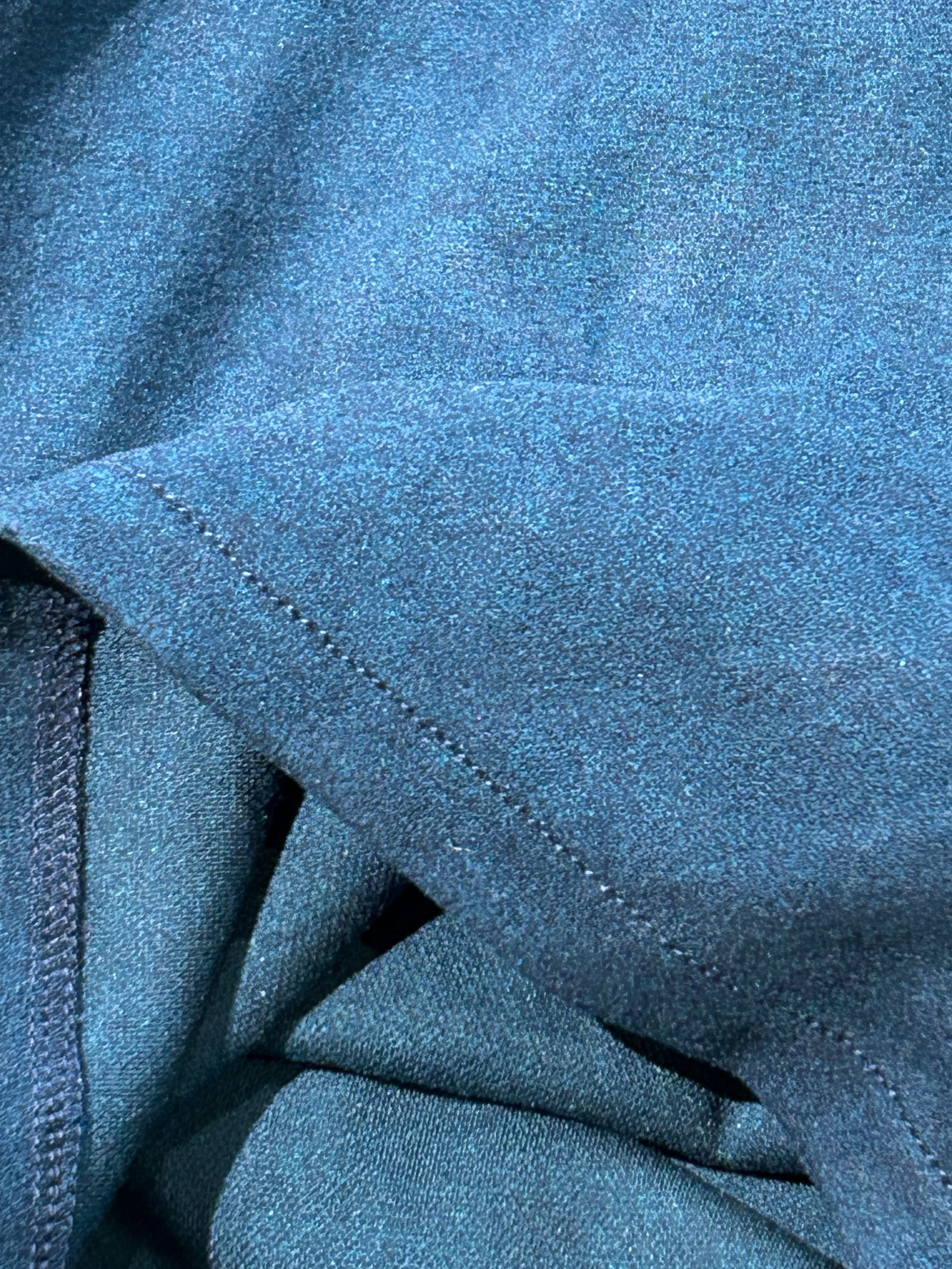 Acrylic Rayon Nylon Stretch Ponte Fabric L/S Crew Neck T-shirt / アクリル レーヨン ナイロン ストレッチ ポンチ L/S クルーネック Tシャツ  / ターコイズ