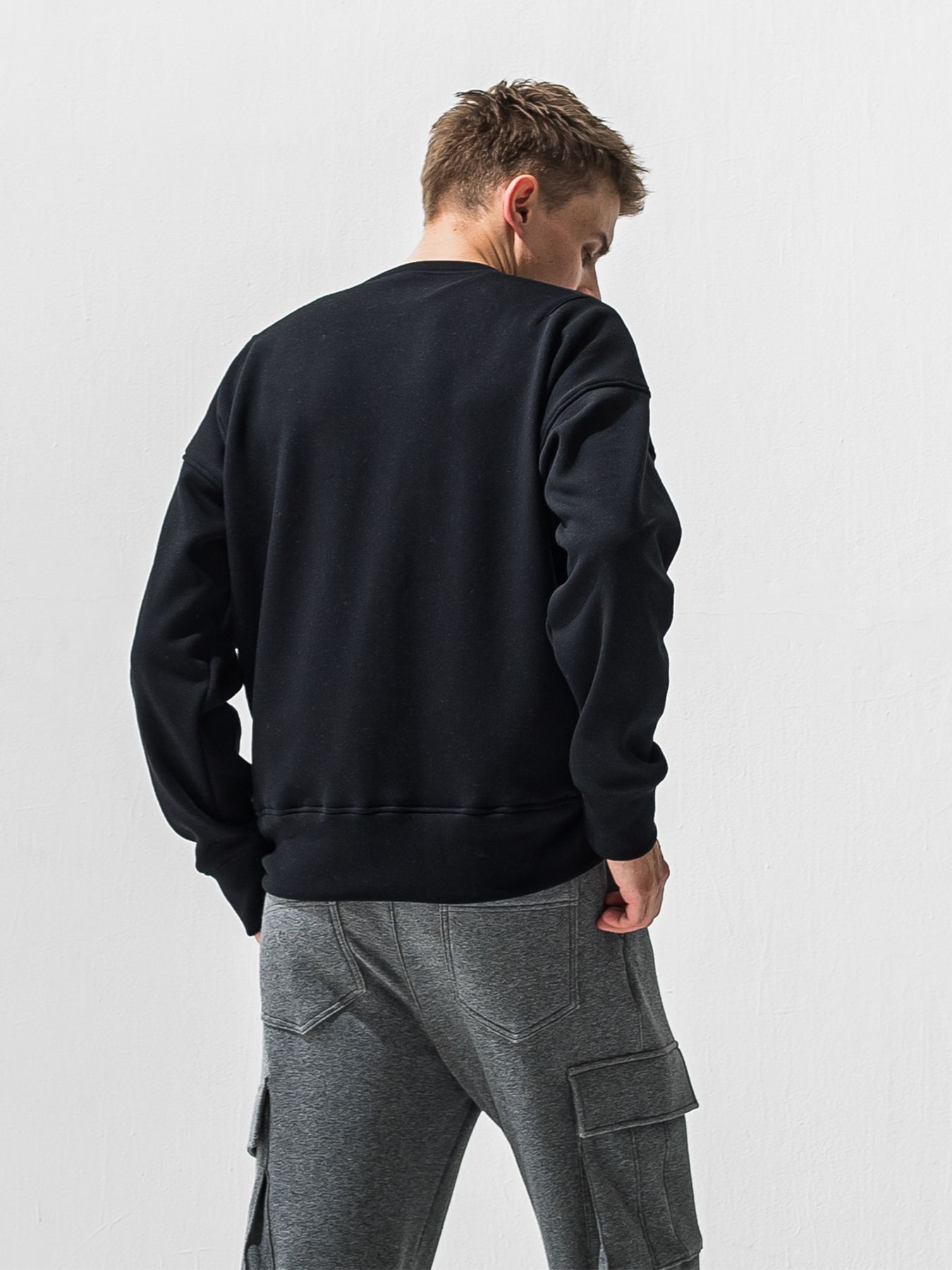 【予約品 9月6日(日) 締切】BOX VELOURS FLEECE DROP TRAINER / ボックスロゴ 裏起毛 ルーズトレーナー / ブラック