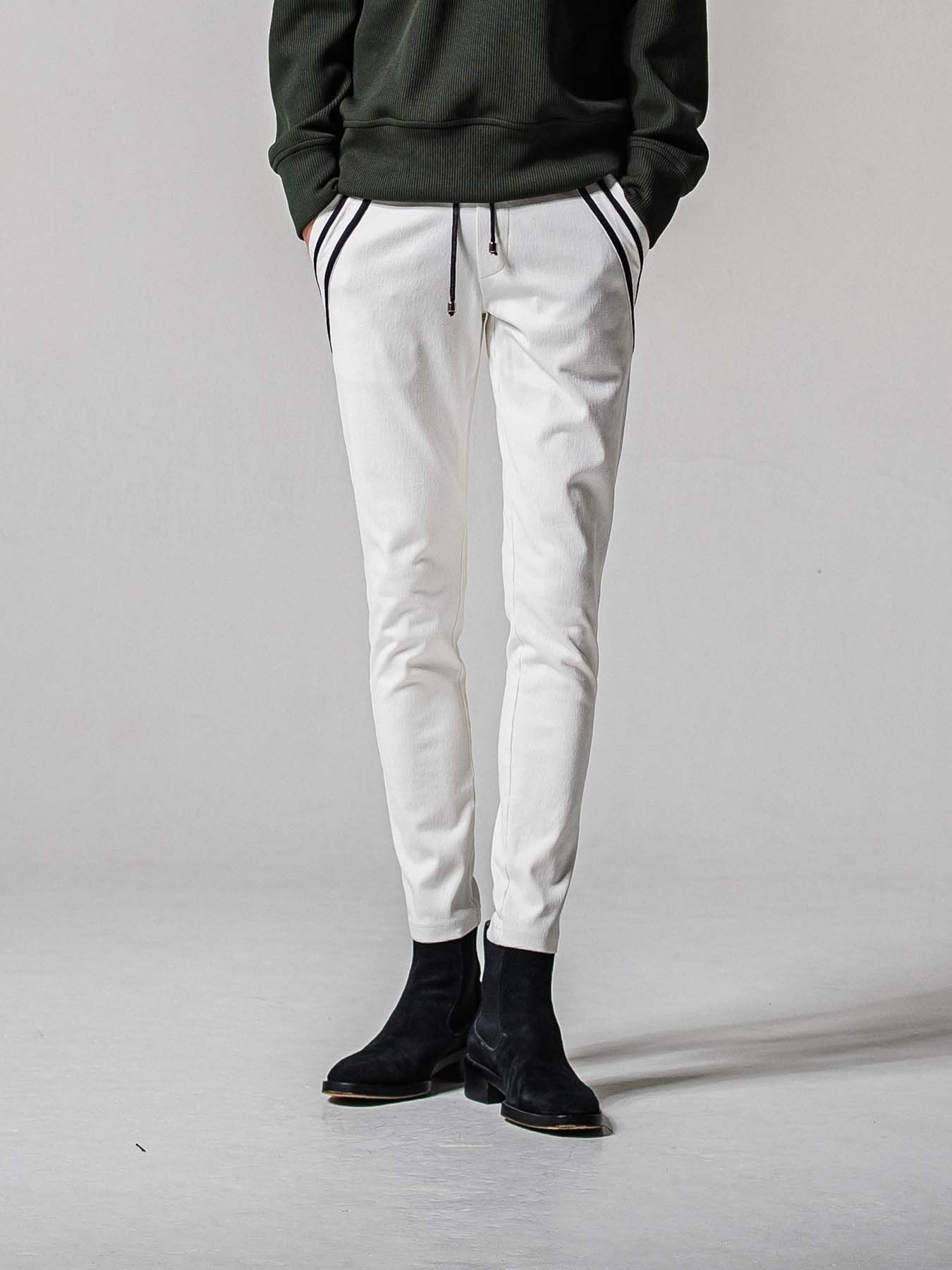 【予約品 11月16日(日) 締切】EX DENIM JERSEY EDGE PT / デニムジャージ エッジラインパンツ / ホワイト