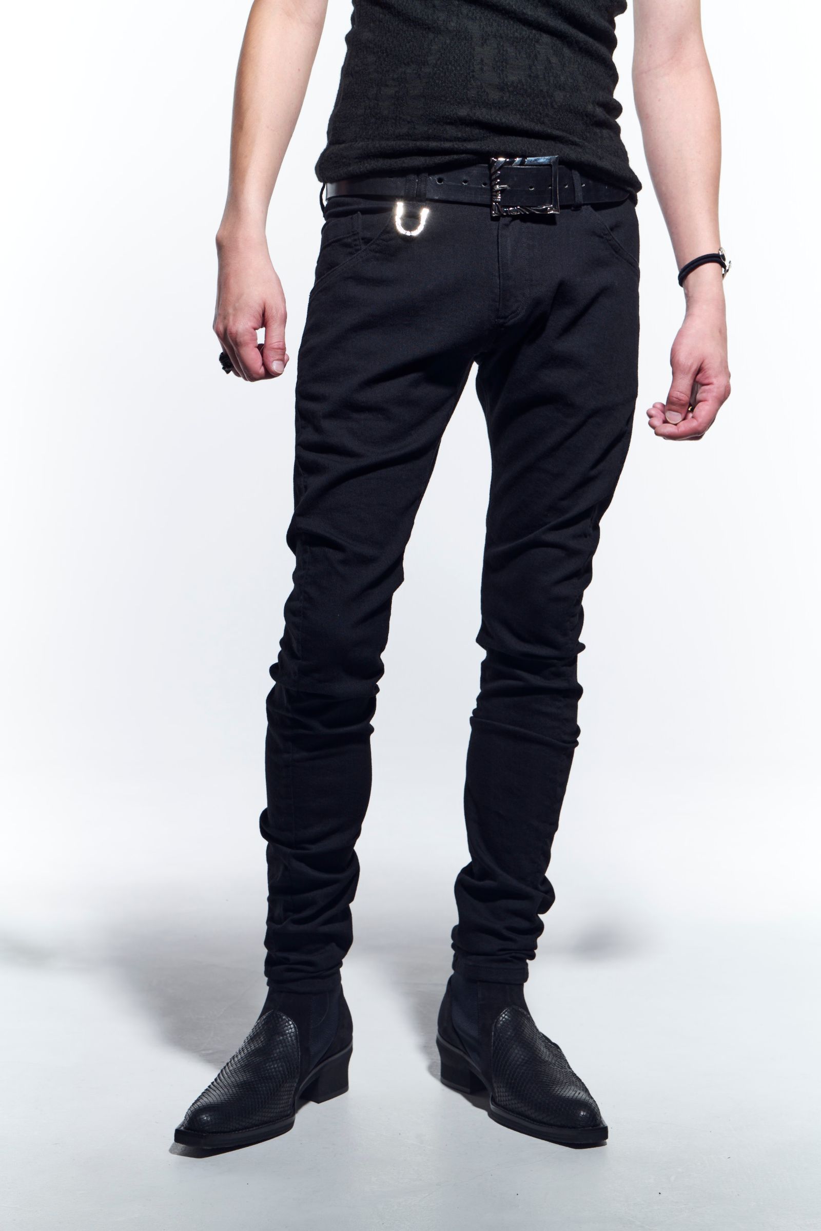 《予約品》 CurveSkinnyPants デニムパンツ BlackDenim / Black 【kiryuyrik】 2月入荷予定