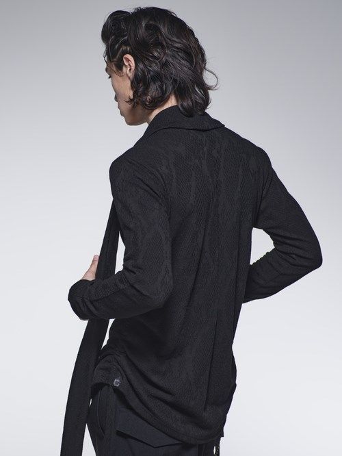 《予約品》 StoalSideShirringT-Shirt /ストール付きサイドシャーリング Tシャツ / ブラック 【kiryuyrik】 9月以降入荷予定