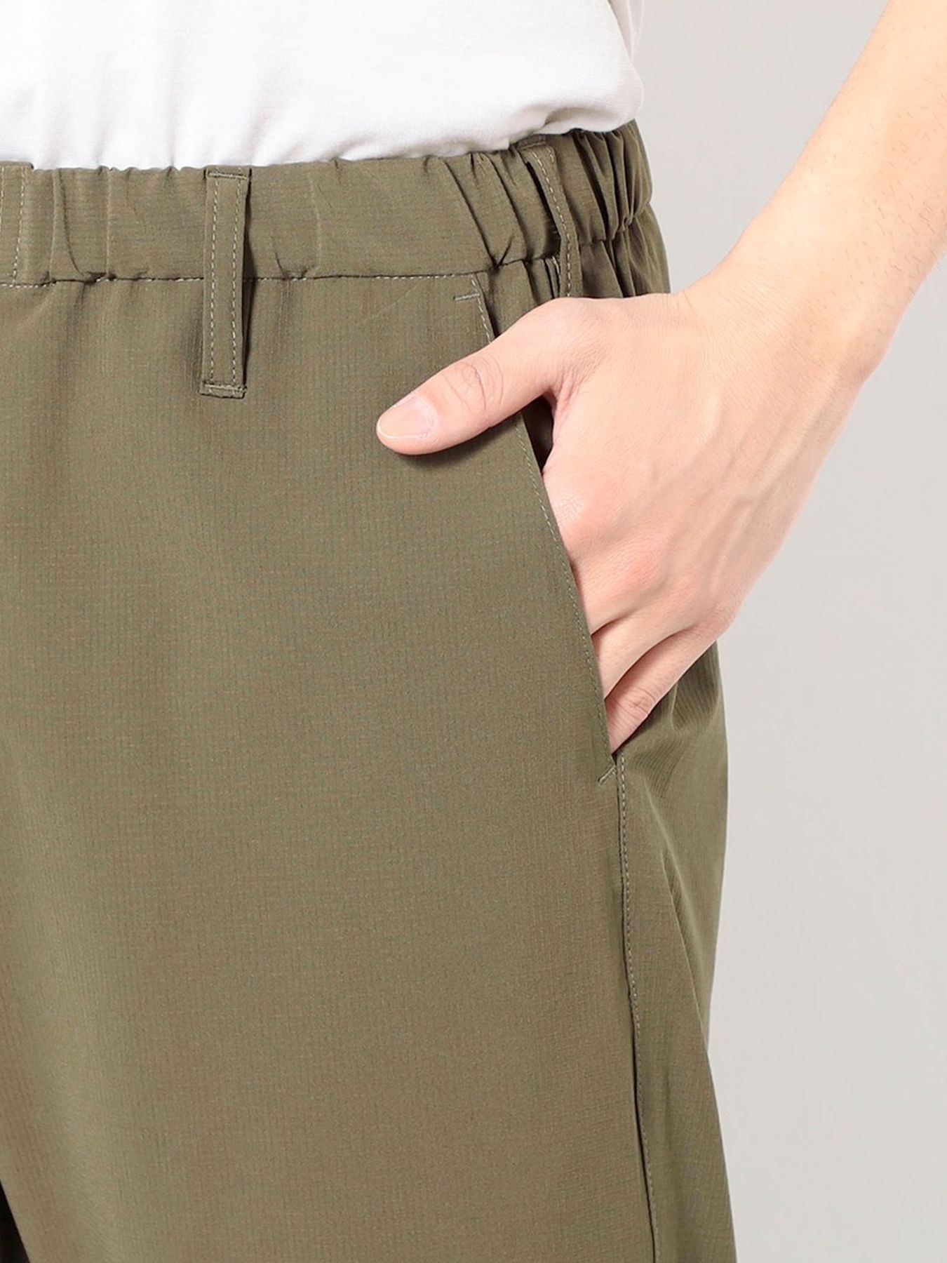 ナイロンリップストレッチイージーパンツ / ベージュ【Grand PARK NICOLE】