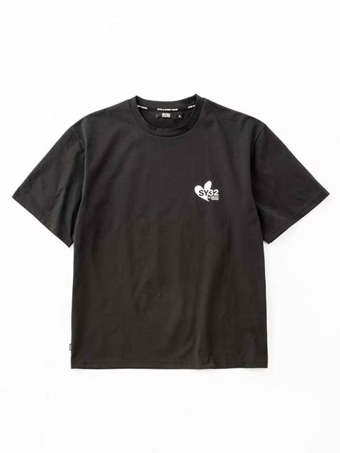 HEART MIX LOGO TEE / ハートミックス ロゴTシャツ / ブラック×ホワイト【SY32 by SWEET YEARS】