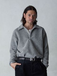 《予約品5/28(火) 23時55分まで》 WOOLIQUE / ポロシャツ / ライトグレー