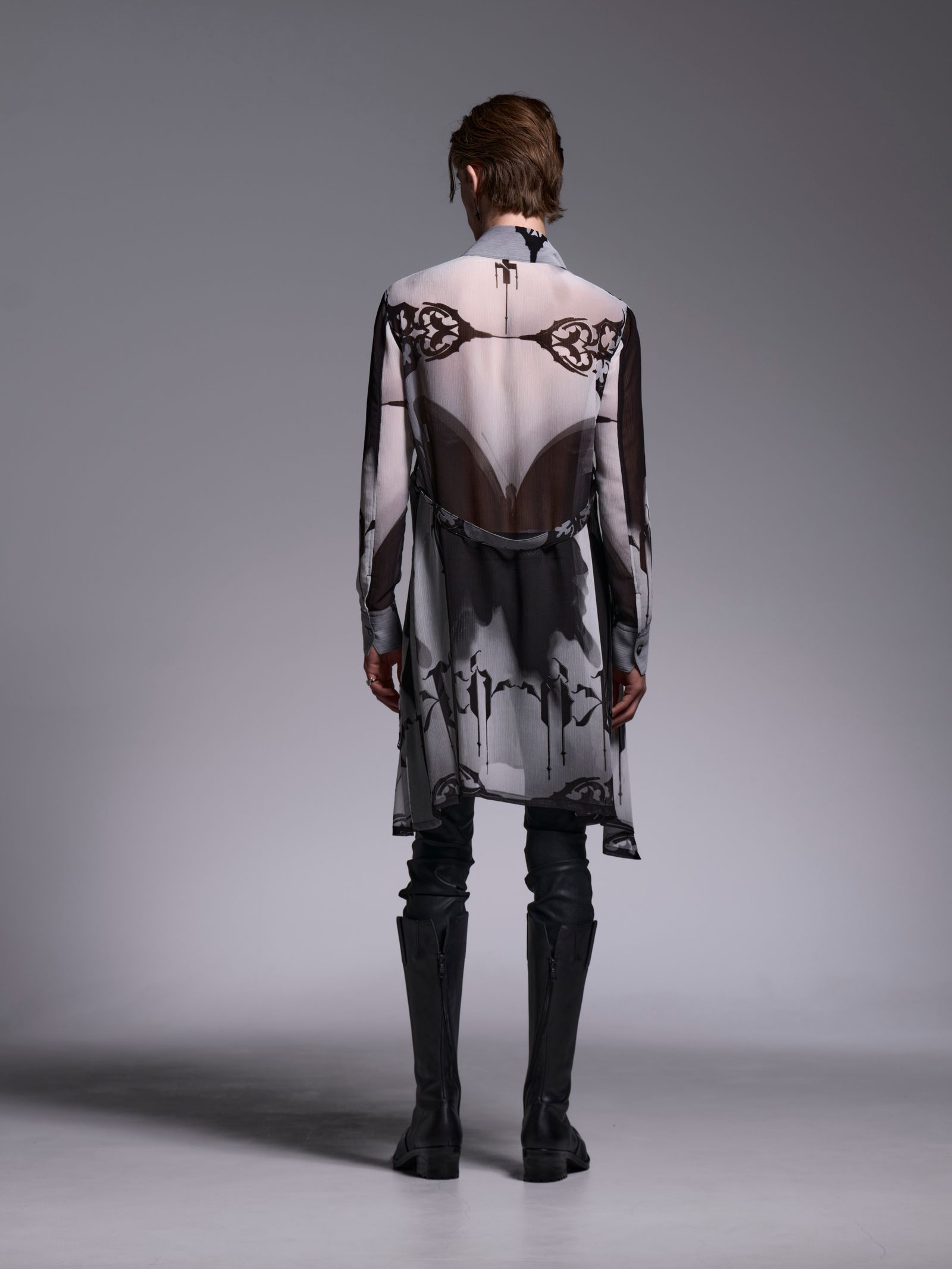 【予約品 1月4日(日) 締切】Flare Shirt / フレアシャツ / ブラック&グレー