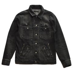 《予約品3月27日 23時55分締め》 DENIM JKT DAMAGE MET / ダメージデニムジャケット / ブラック  【roarguns 】8月中入荷予定