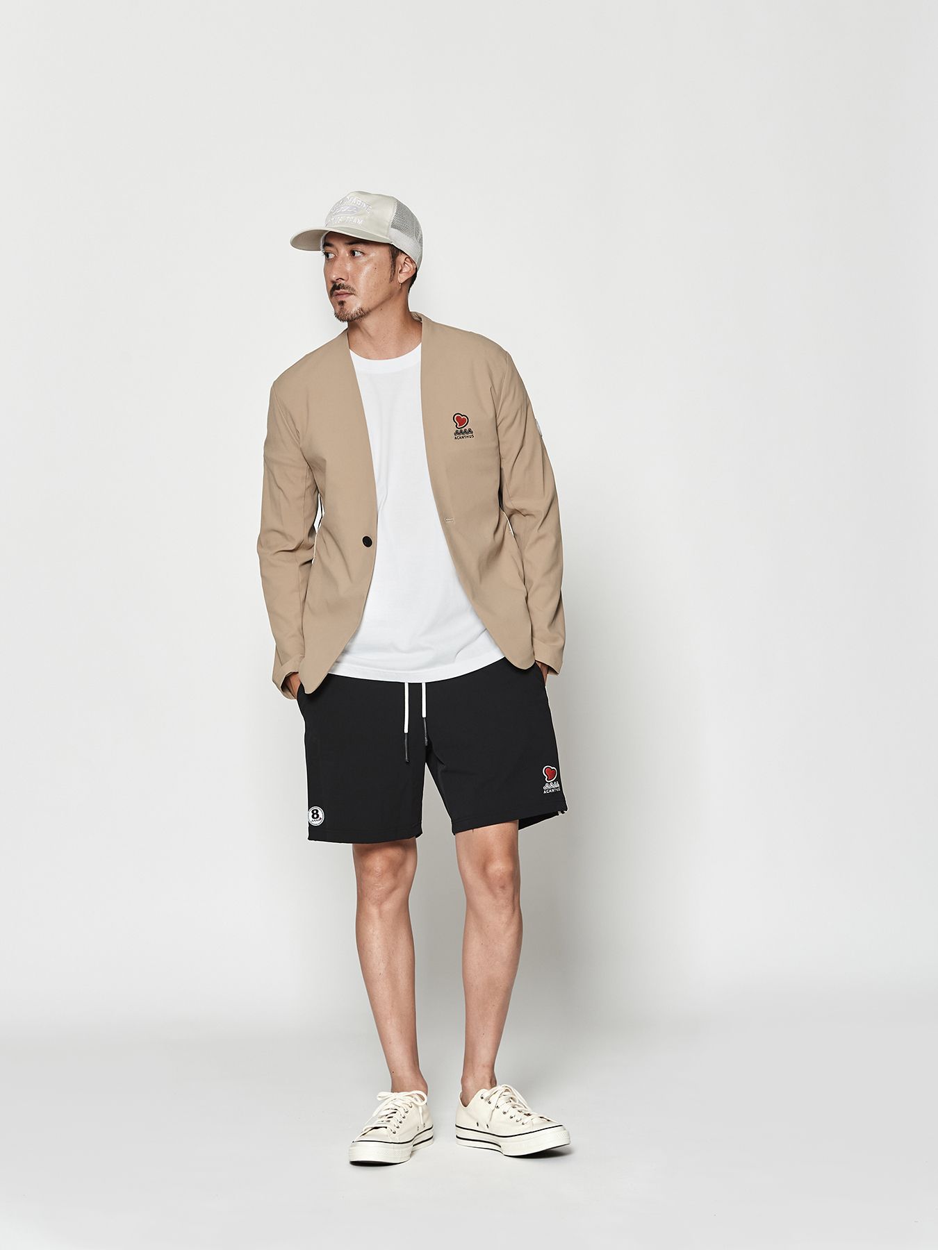 【予約品 10月9日(木) 締切】muta sweet no collar jacket / ノーカラージャケット / ベージュ【Acanthus × muta MARINE】