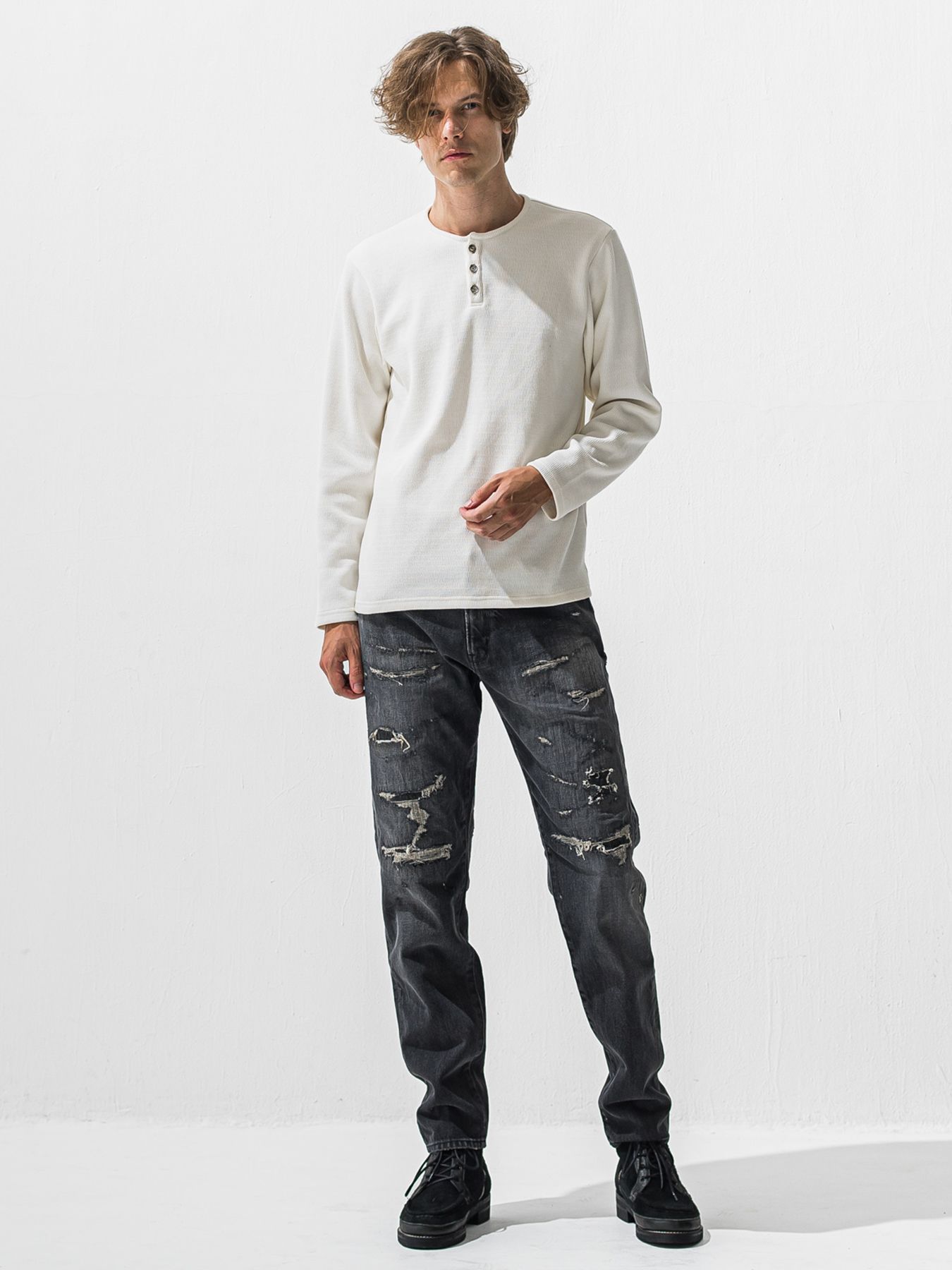 【予約品 9月6日(日) 締切】SCOTT JEANS / ライトオンスヴィンテージジーンズ / ブラック ユーズド