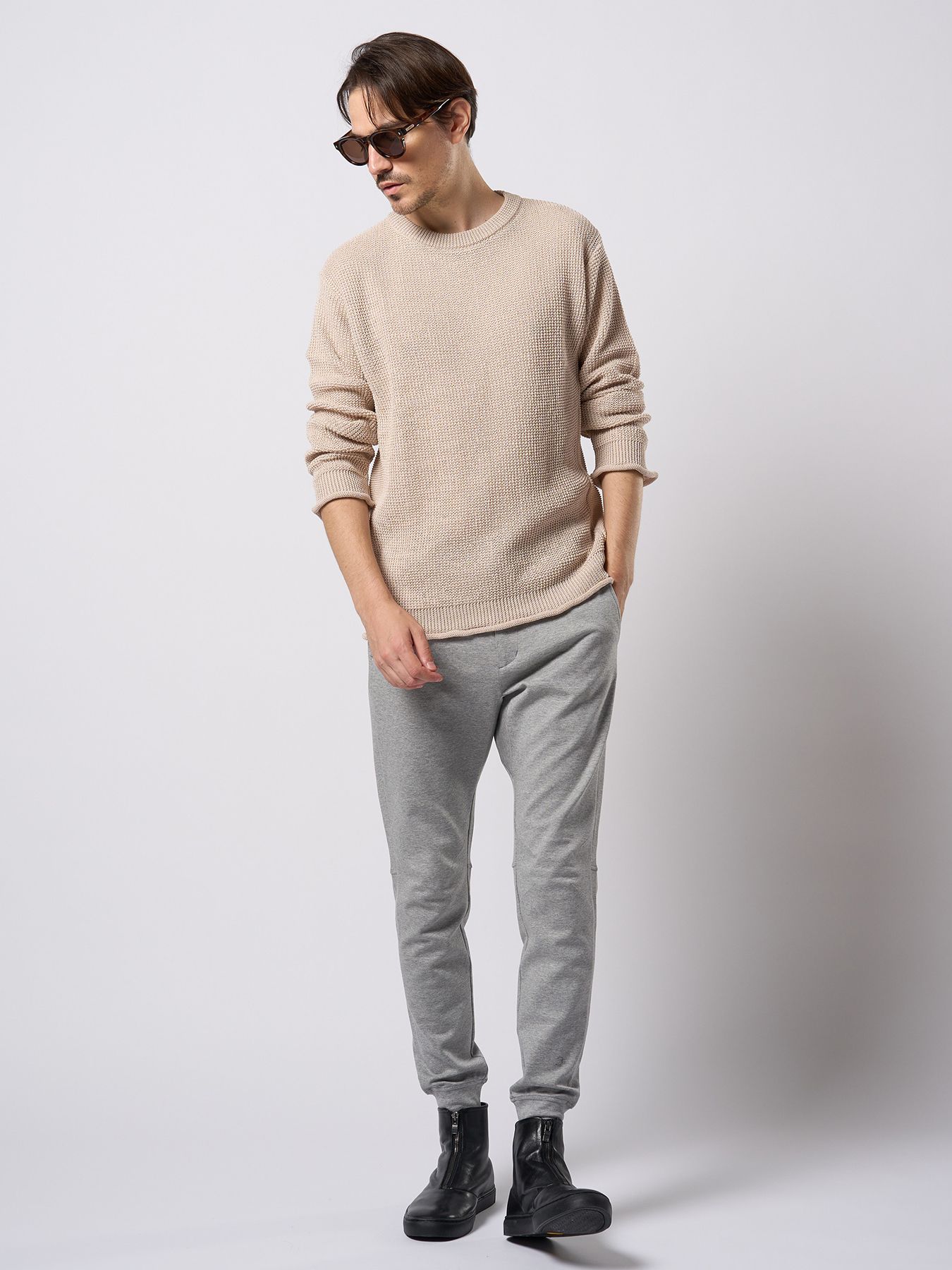 【予約品 9月23日(火) 締切】basic rib sweat pants / ベーシック リブスウェットパンツ / 杢グレー