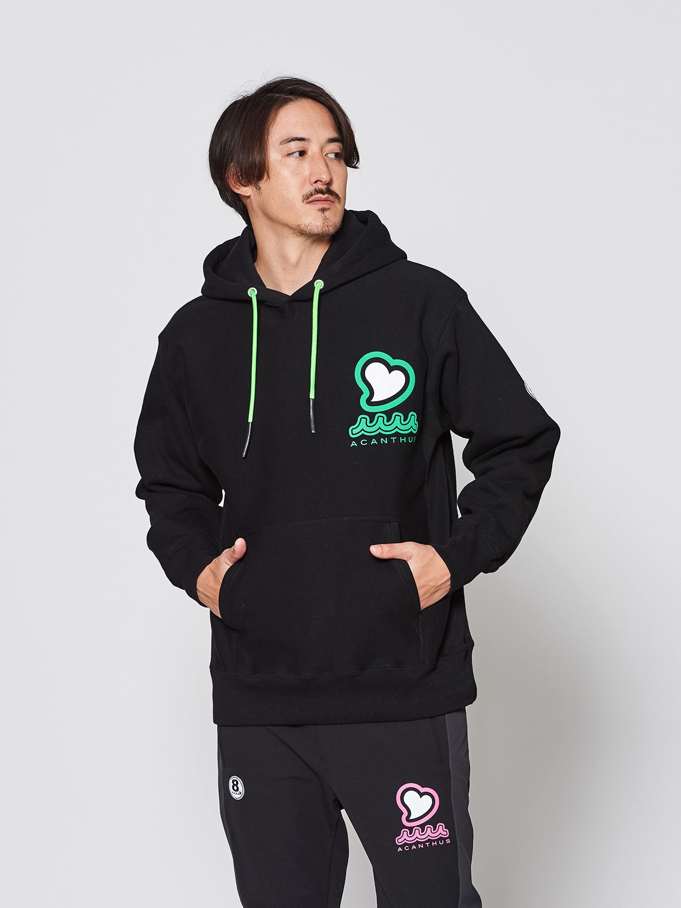【予約品 】muta sweet muta Hooded Sweatshirts / スウェットパーカー / ブラック【Acanthus × muta MARINE】