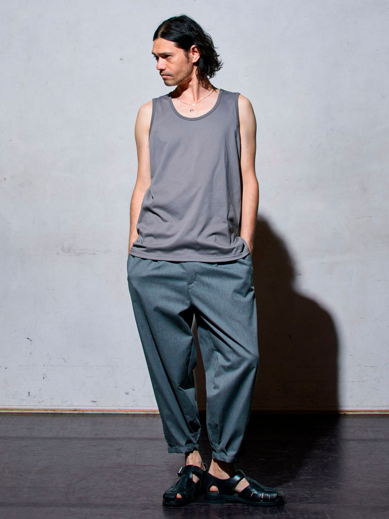 【予約品 11月9日(月) 締切】SMOOTH TANK / スムースタンクトップ / チャコール