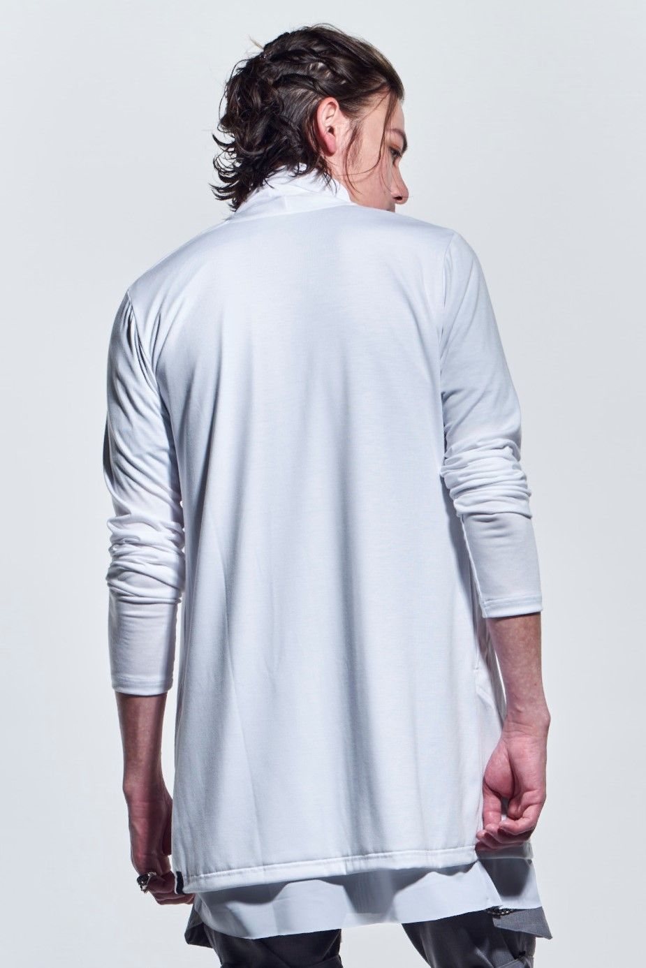 《予約品》 LayeredCardigan カーディガン BEA TENJIKU+TetKnit / White&White 【kiryuyrik】 3月入荷予定