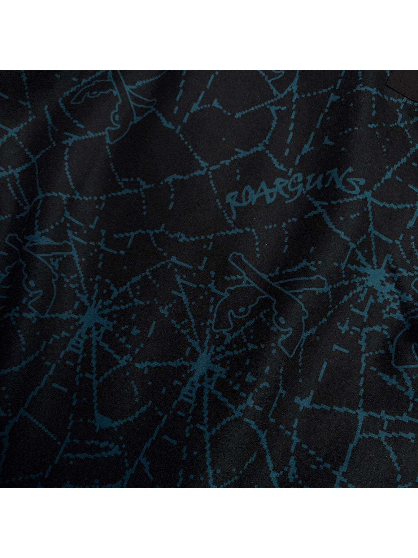 【予約品 3月9日(月) 18:00 締切】SPIDER PRINT JKT CRY / クリスタルクロスガン スパイダープリント フリース ジャケット / ブラック×ブルー