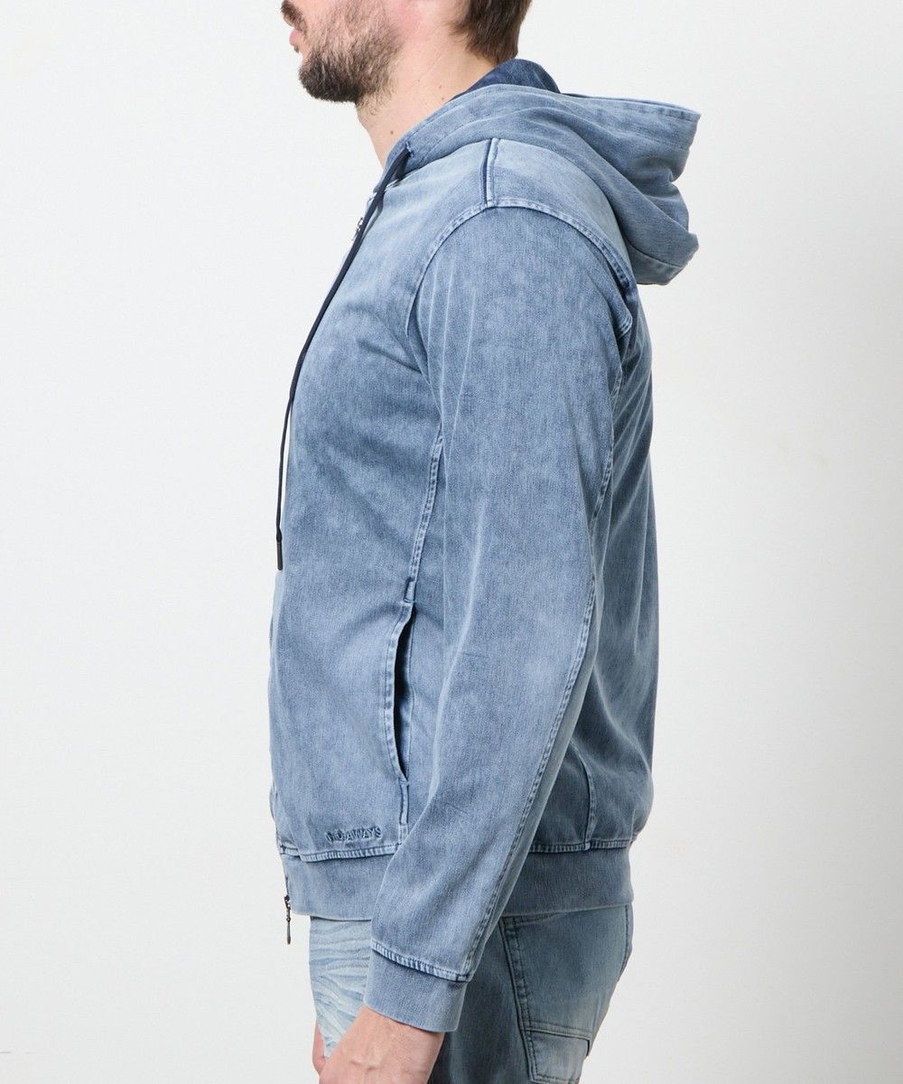 ハイテンションジャージーデニムジップアップパーカー【HIDEAWAYS NICOLE】