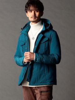 ダウンブルゾンブライトワッシャーリップ  / アクアマリンブルー【NICOLE CLUB FOR MEN】
