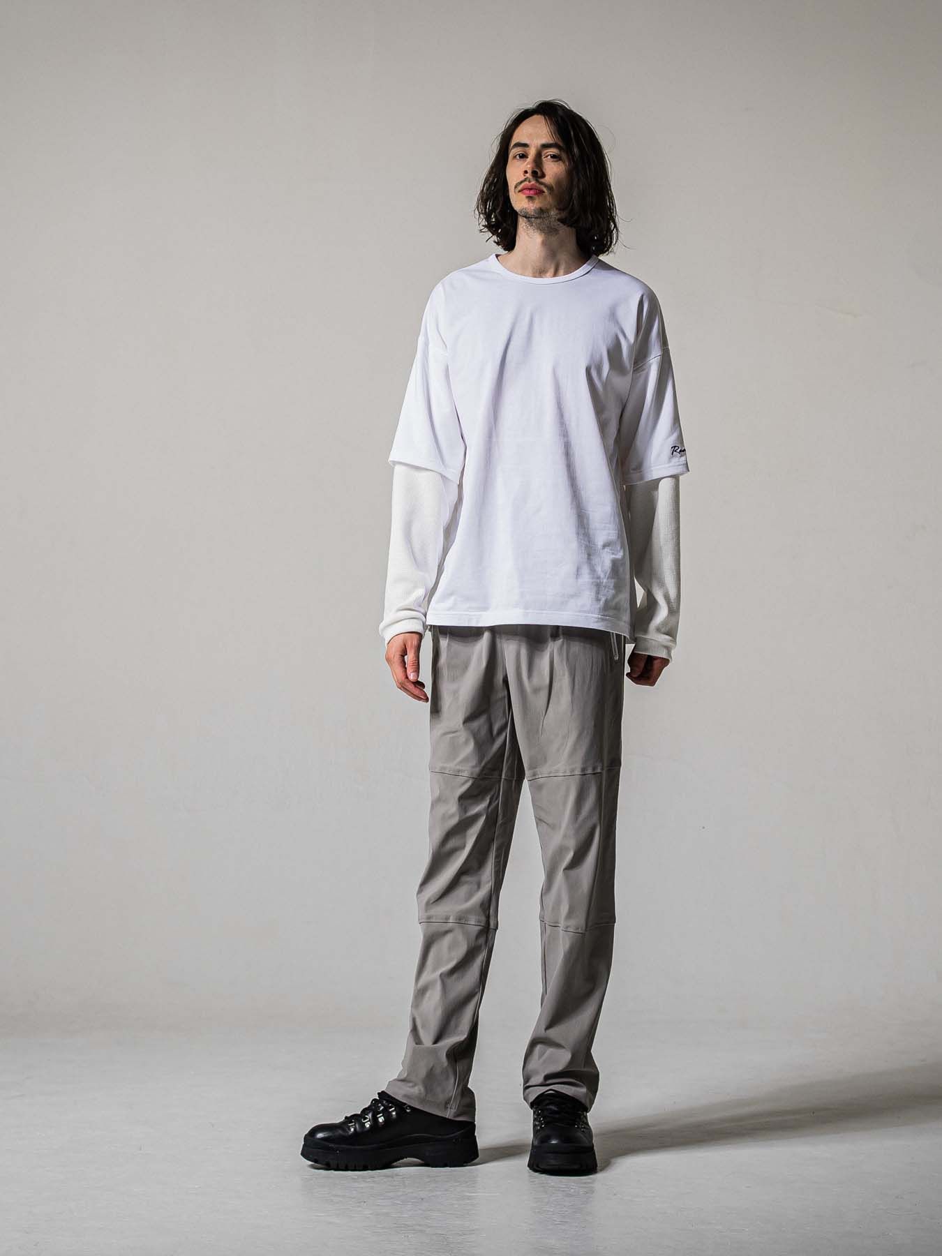 【予約品 11月16日(日) 締切】JONSON LINE WIDE PT / ジョンソン ライン ワイドパンツ / グレー×ホワイト