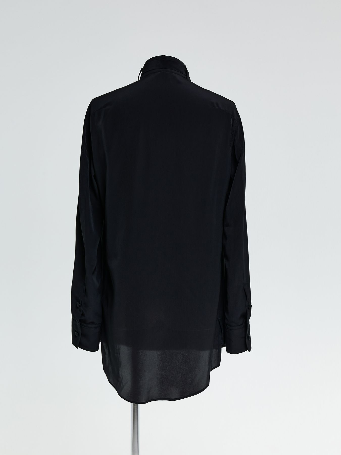 【予約品 10月26日(日) 締切】Pin Tuck Ribbon Shirt / ピンタックリボンシャツ / ブラック