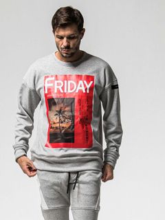 【予約品 8月31日(日) 締切】FRIDAY OLD COVER VEROURS FLEECE TRAINER / FRIDAYコラボ オールドカバー ベロアフリース トレーナー / グレー