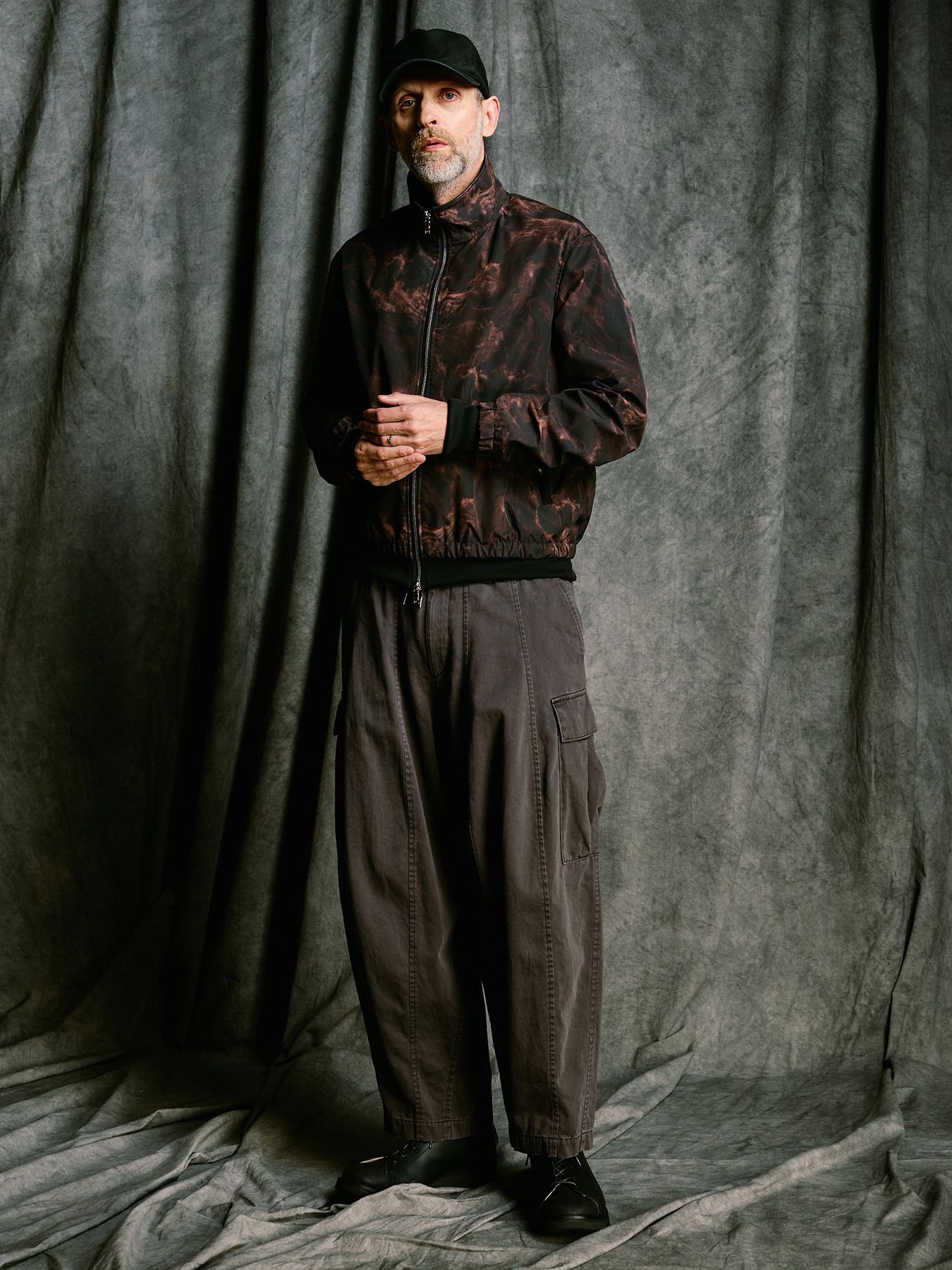 【予約品 4月19日(日) 18時締切】sulfur dyed light easy cargo / 硫化染め ライトイージーカーゴパンツ / フェードチャコール