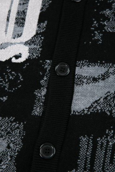 MOSAIC PATTERNED KNIT CARDIGAN/ ブラック 【BOY LONDON】